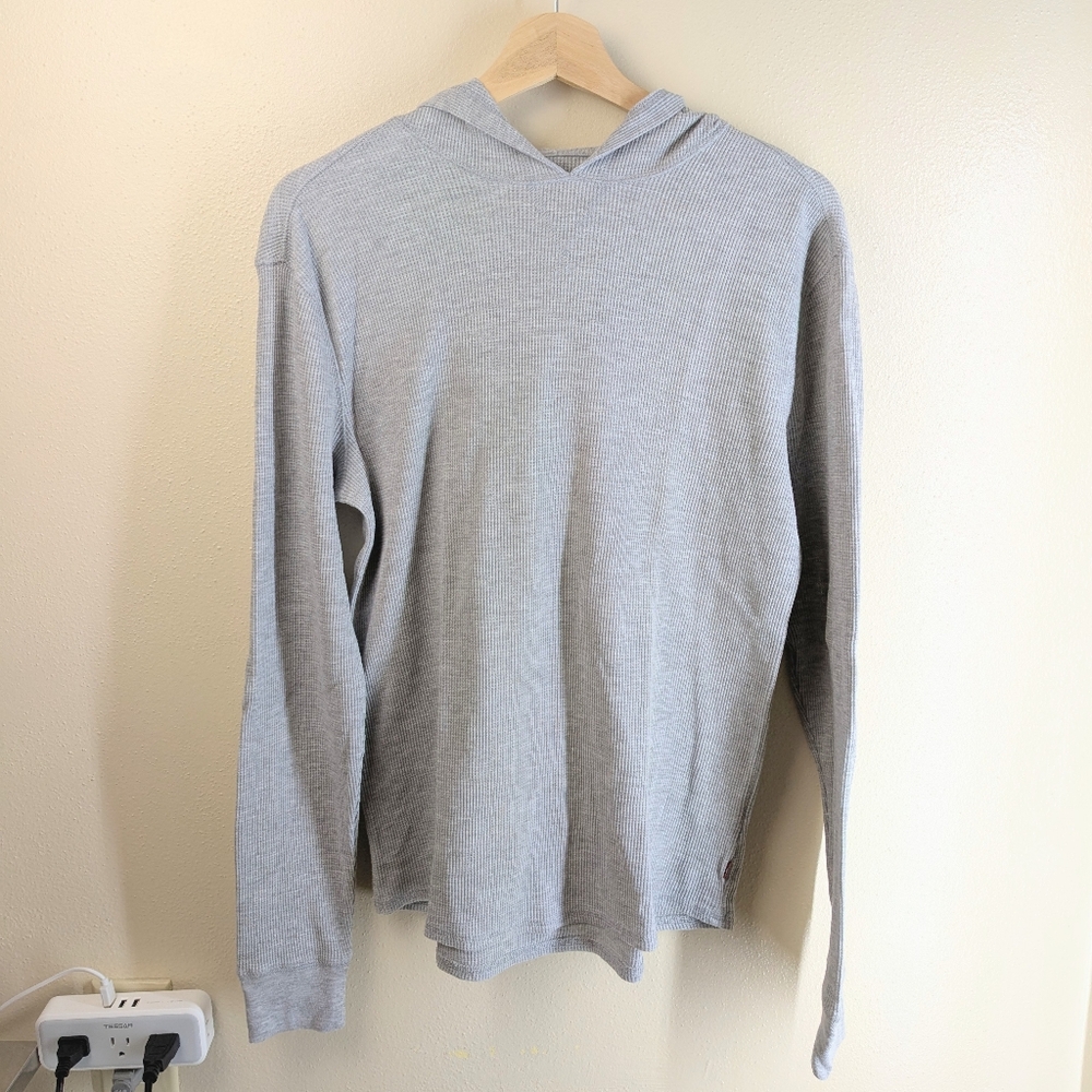 Levi's Men's Light Gray Hooded Long Sleeve Shirt